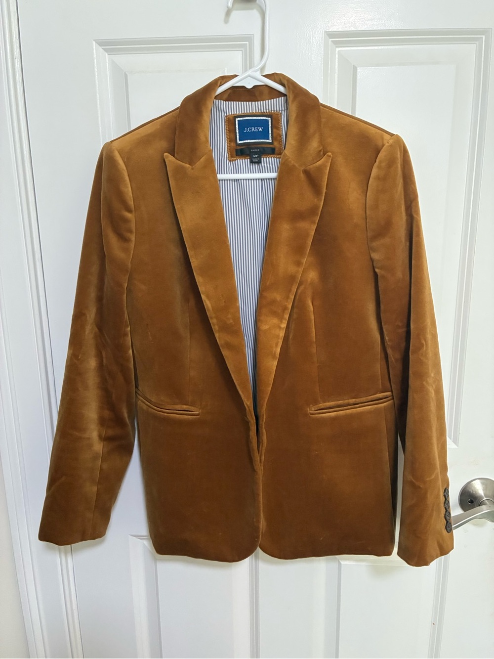 J. Crew Velvet Blazer in Warm Brown